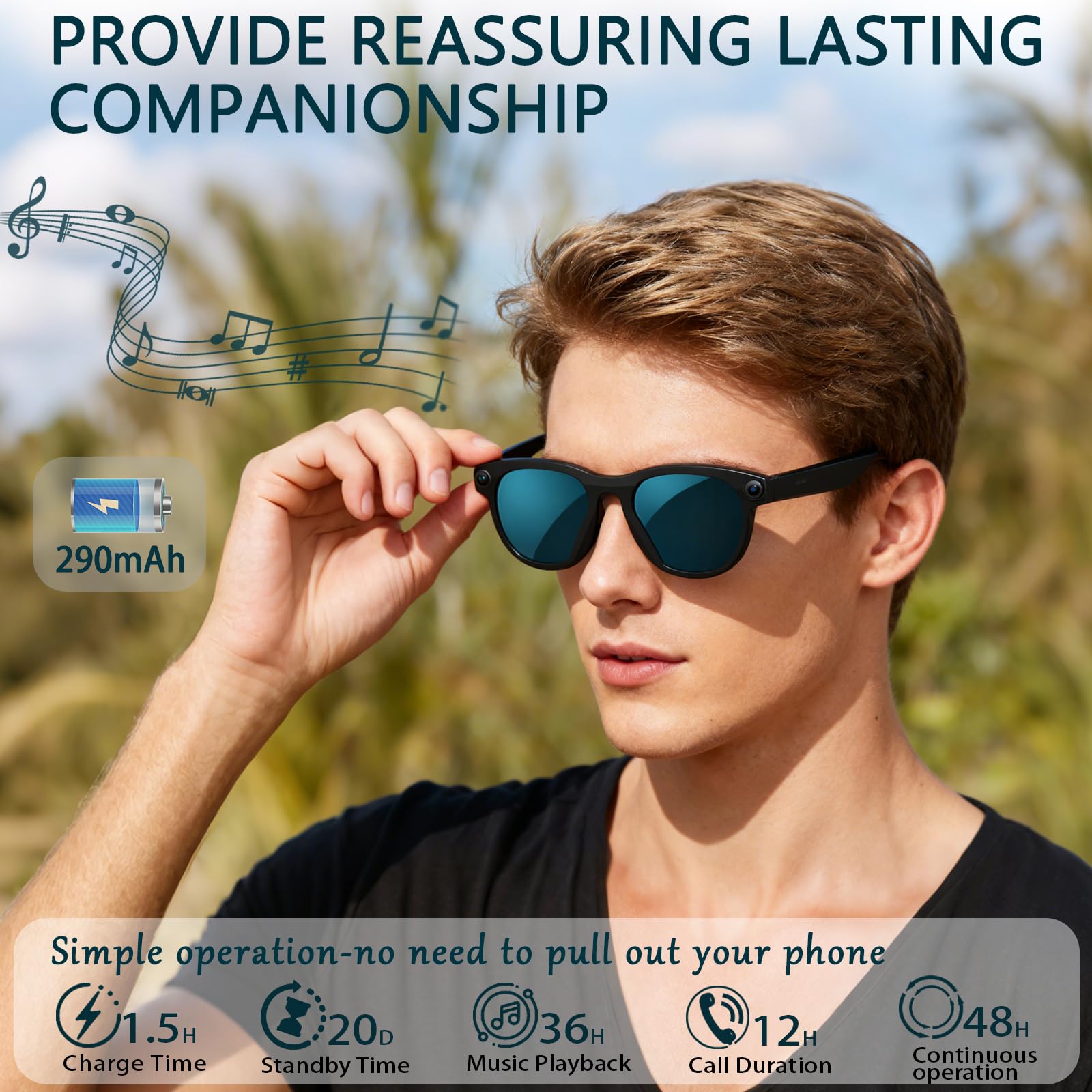 Black Smart Ai Glasses for Men – Smart Glasses Lens Bewertung und Preis