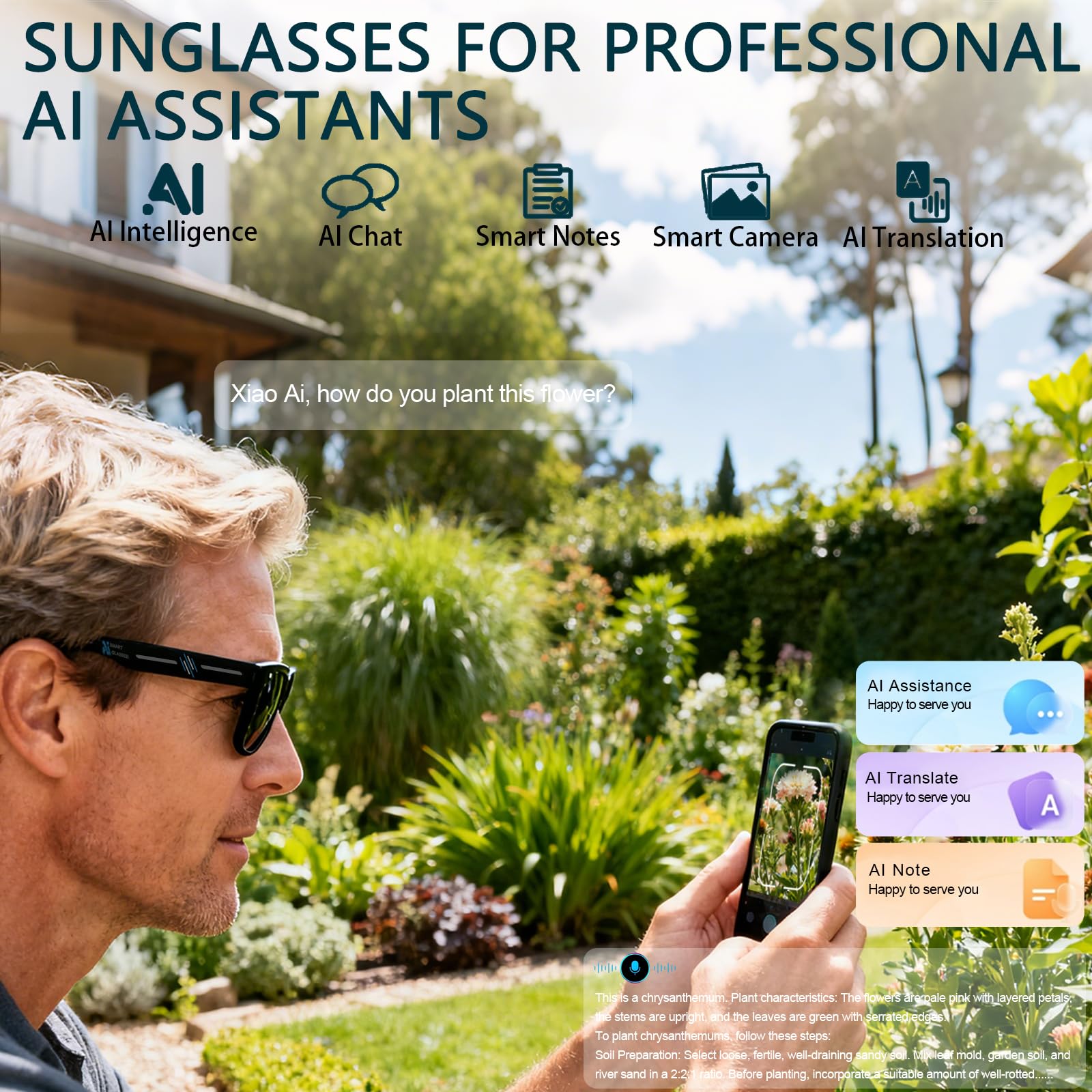 Black Smart Ai Glasses for Men – Smart Glasses Lens Bewertung und Preis