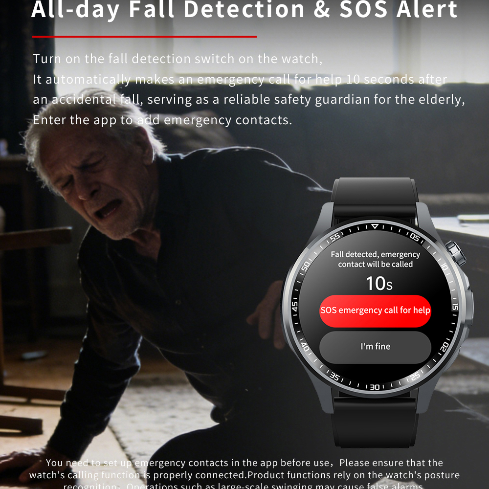 SOS Alert Heart Rate Fitness S – Fall Detection Watch Bewertung und Preis