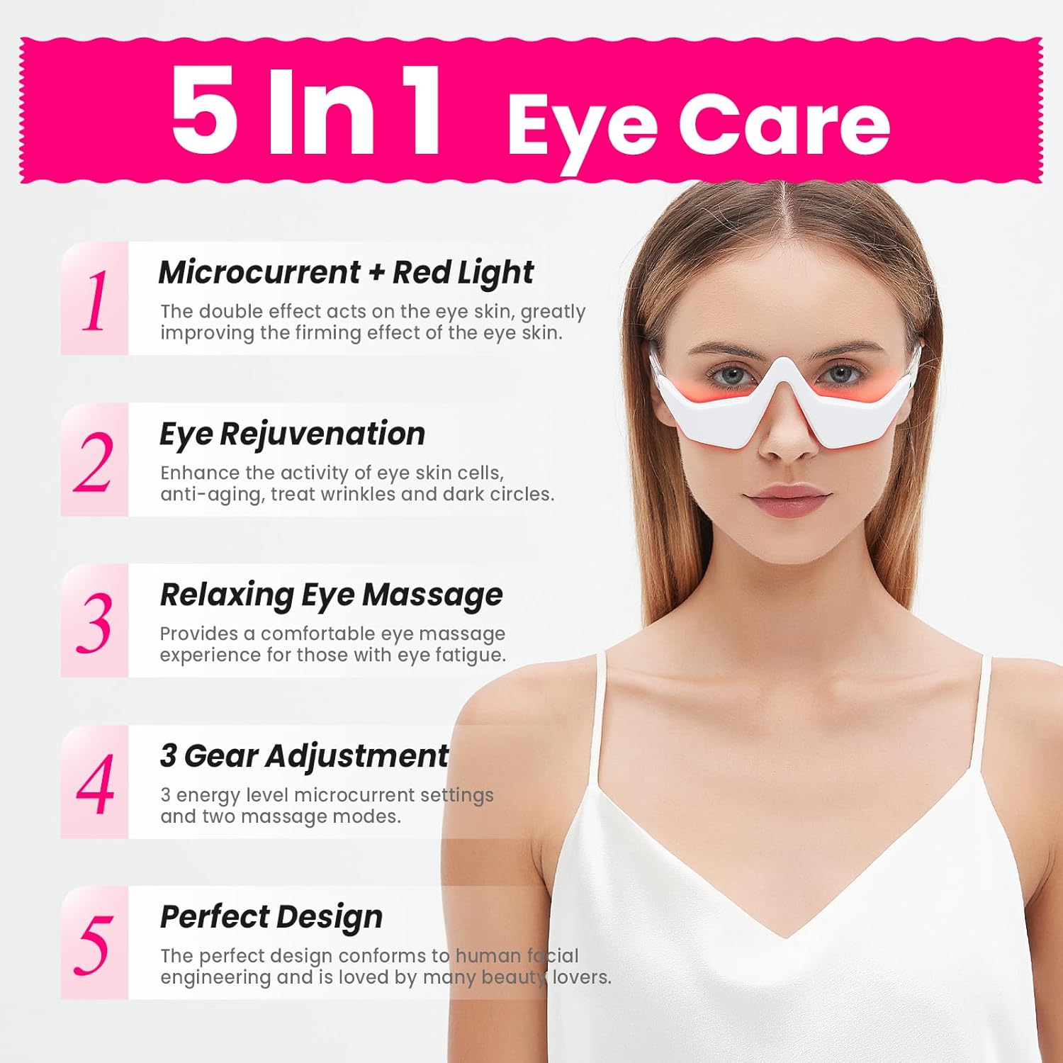 Microcurrent EMS Eye Massager  – Light Therapy Glasses Bewertung und Preis