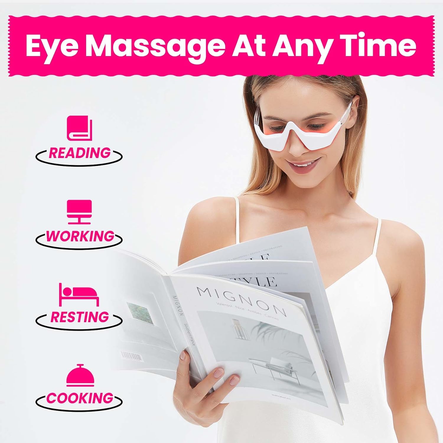 Microcurrent EMS Eye Massager  – Light Therapy Glasses Bewertung und Preis